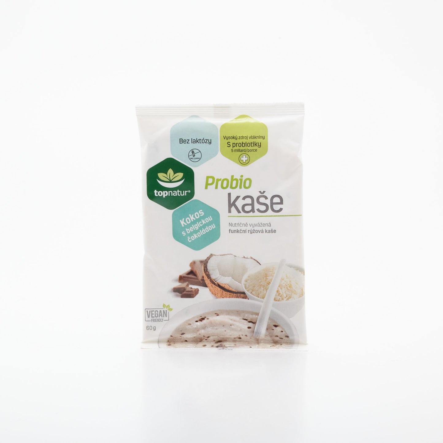 Probio kaša kokos a čokoláda 60g.