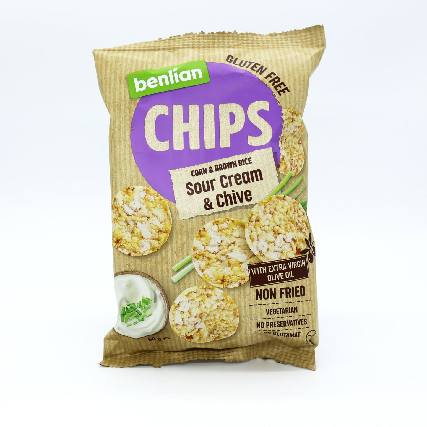 Ryžovo kukurič.chipsy smotana pažitka50g.