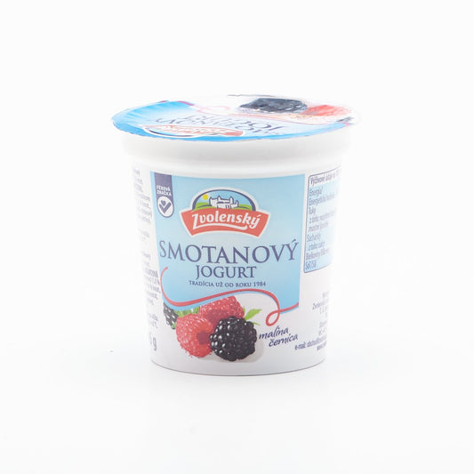 Smotanový jogurt s malinami 145g.
