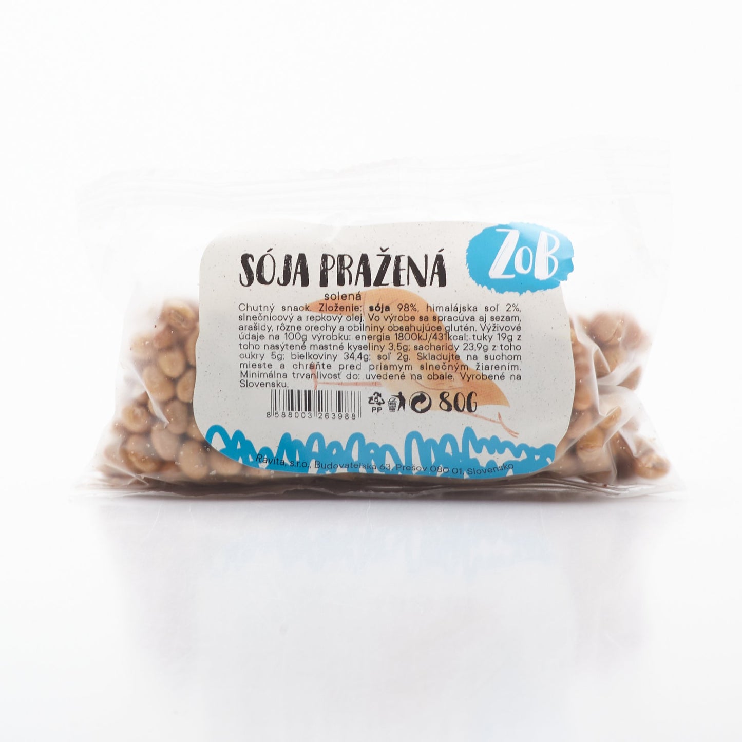 Sója pražená 80g.