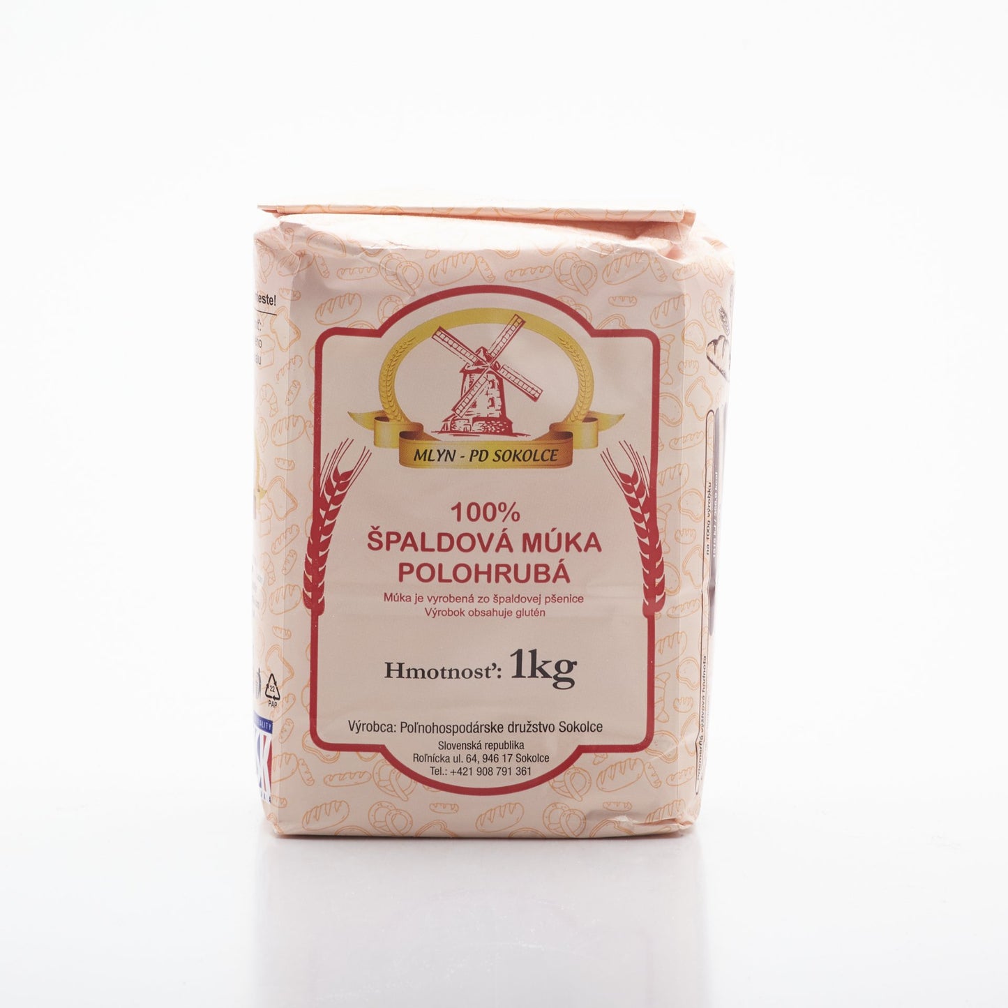 Špaldová múka polohrubá 1kg.