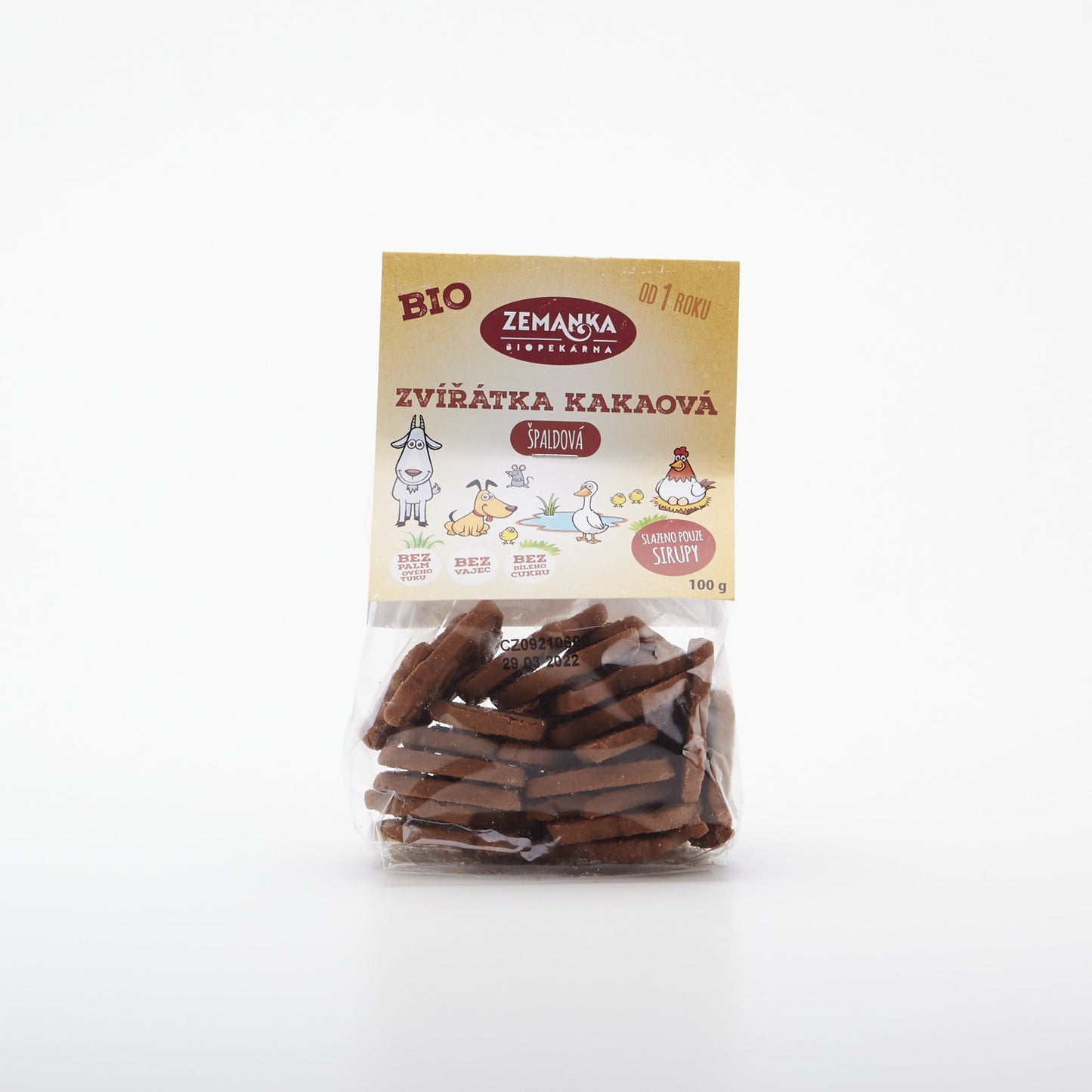 BIO Špaldové kakaové bio zvieratká 100g.