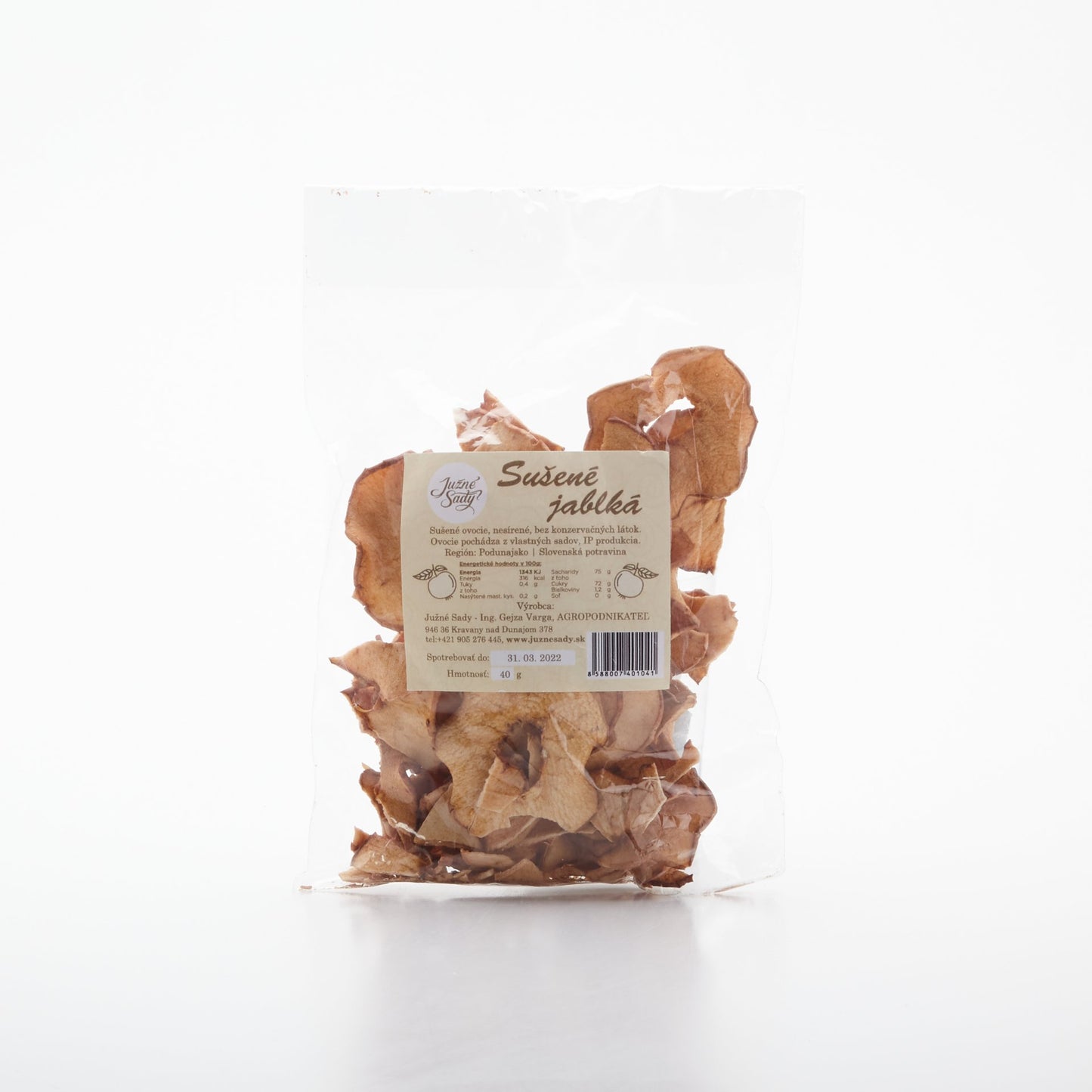 Sušené jablká 40g.