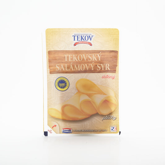 Tekovský salámový údený syr plátky 100g.
