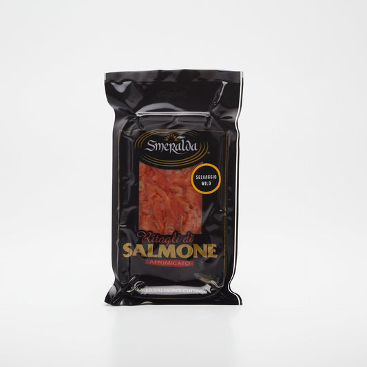 Údené kúsky lososa 100g.