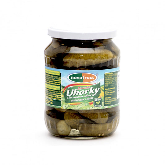Uhorky v korenenom náleve 3-6cm 680g.