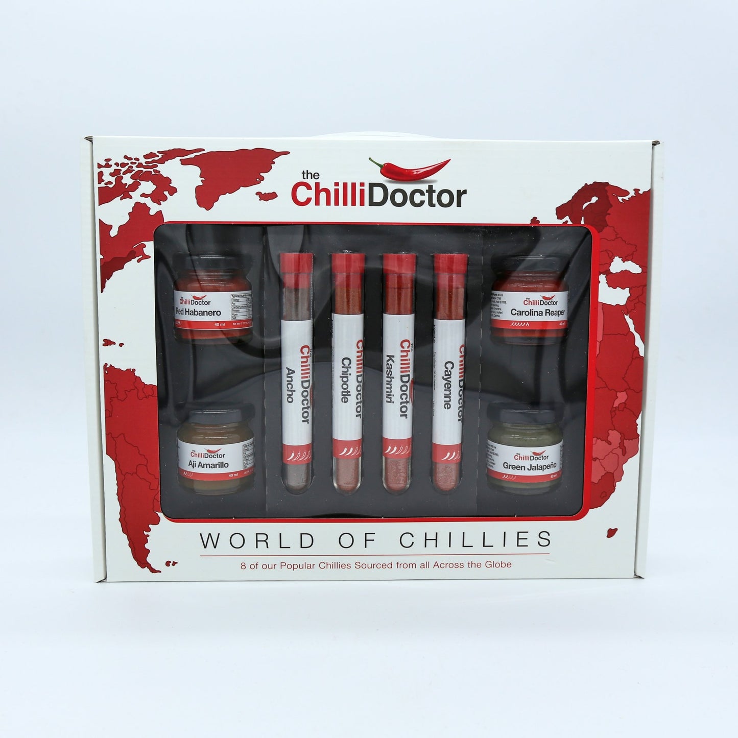 World of Chillies 4 x 9g/4 x 40 ml.