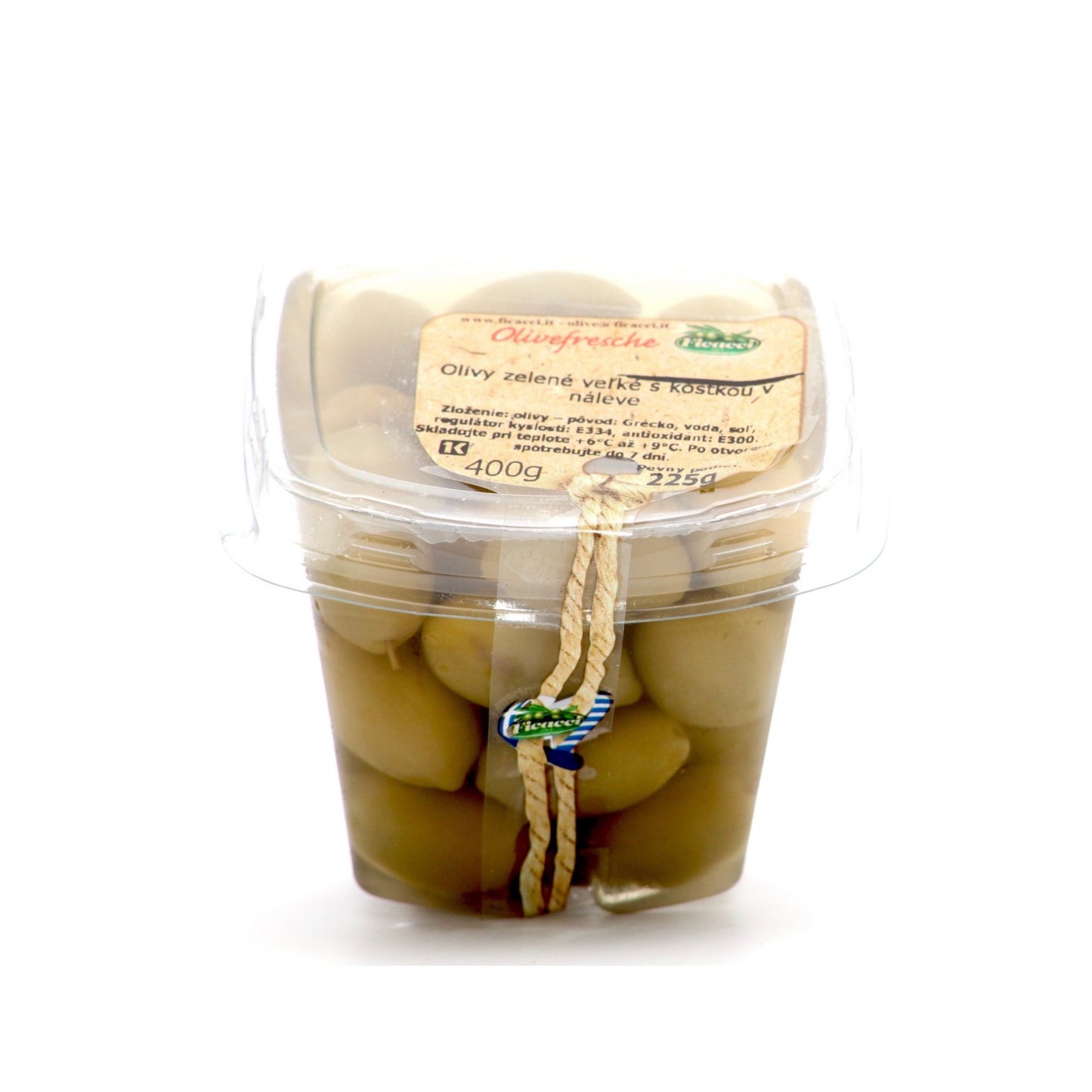 Zelené olivy s kôstkou Chalkidiki 225g.